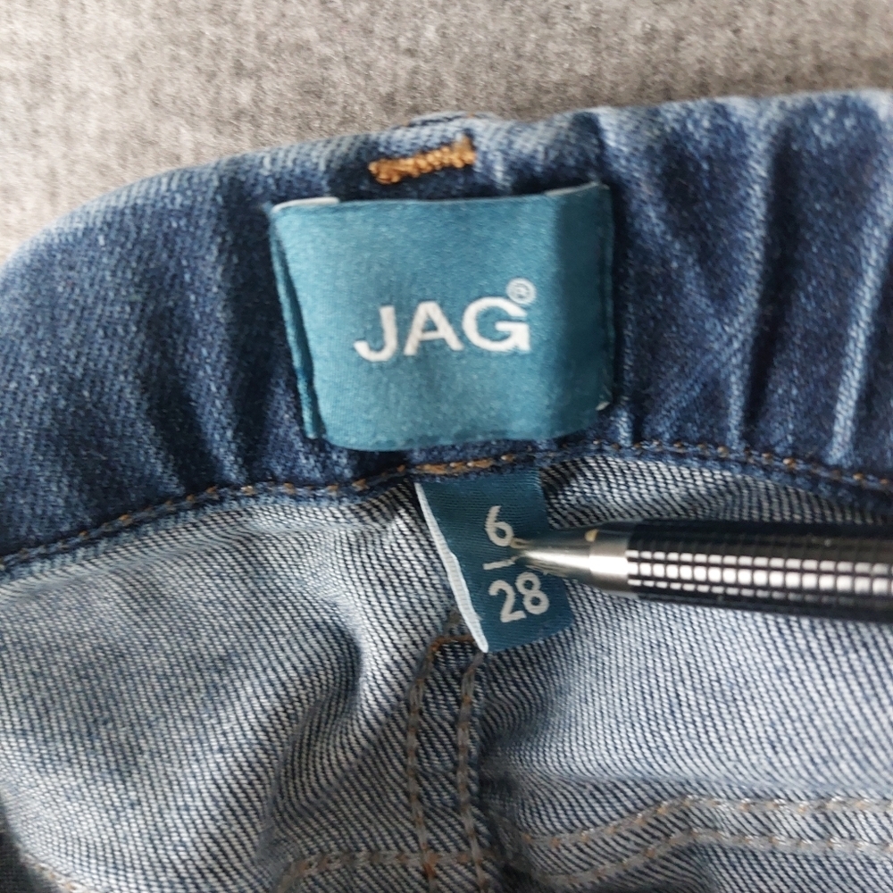 JAG JEANS VALENTINA WOMENS BLUE DENIM SKINNY ELASTIC WAIST PULL ON PANTS 6/28 - Picture 8 of 9